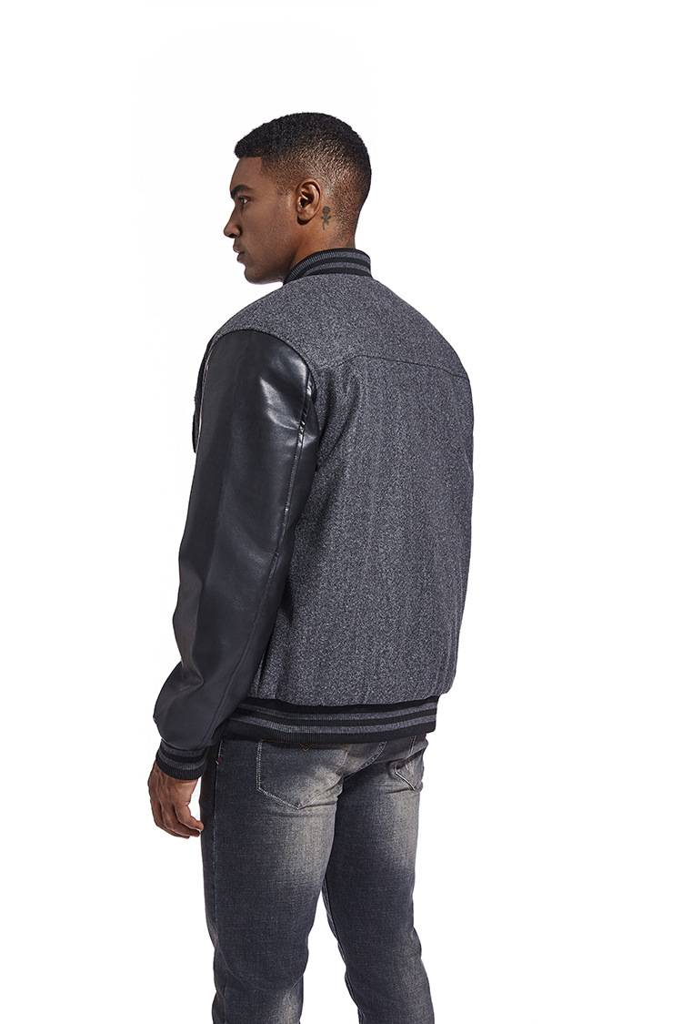 Hochwertige Herbst 2025 Mode Oberbekleidung Herren Stehkragen Stickerei Spleißen Einreihige Langarm Baseball Jacke M-3XL_voghion.com