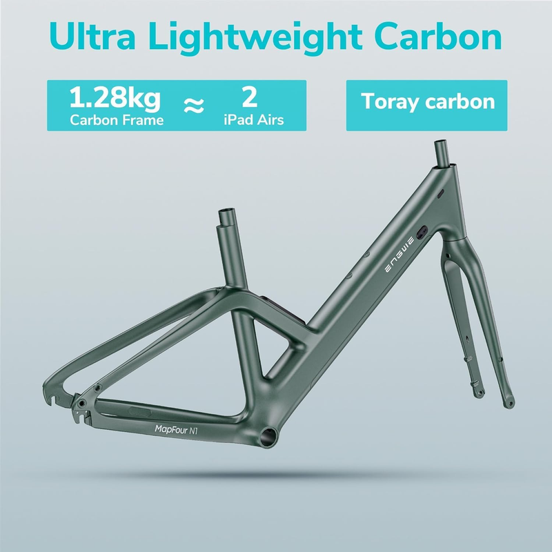 Bicicleta eléctrica urbana Engwe MapFour N1 Air de 250 W, 700*38C, de fibra de carbono, ultraligera, 360 Wh, con sensor de par y batería de 36 V y 10 Ah._voghion.com