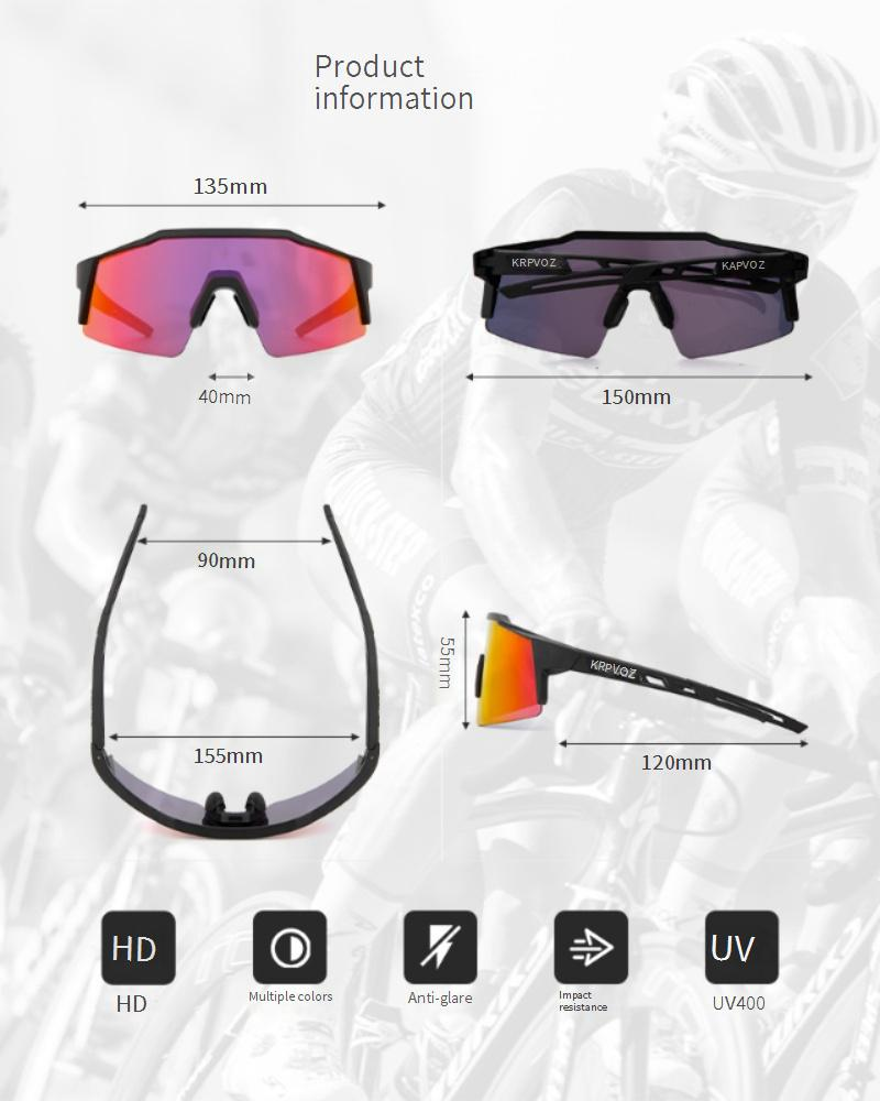Polarized Four Lens Cycling Glasses Bicycle Windproof Goggles Polarized Road Bike Myopia Sunglasses_voghion.com