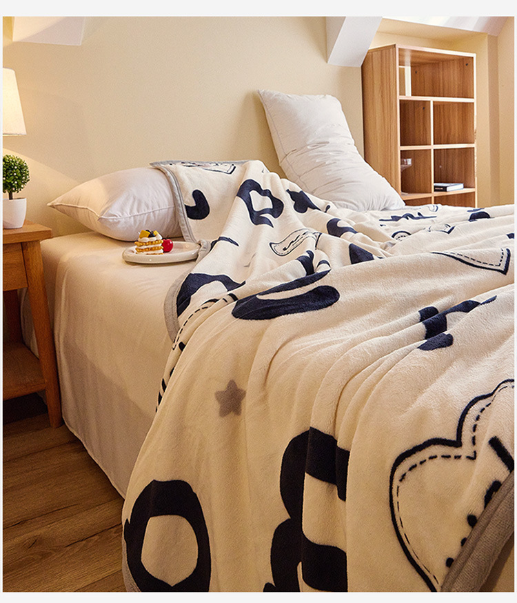 Coperta in flanella di prima qualità - Coperta invernale in pile super morbida e spessa con stampa, calda coperta in pile corallo per letto, divano e animali domestici (150x200 cm)_voghion.com