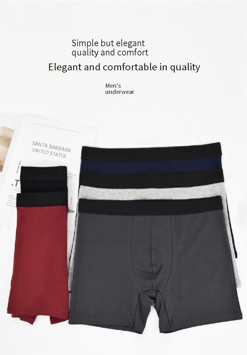 Herrenunterwäsche, Unterhose, Taille, Anti-Skrotal-Feuchtigkeit, Vier-Ecken-Shorts, mittlere Taille, Unterwäsche aus reiner Baumwolle, rot, große Größe, Unterwäsche für Männer_voghion.com