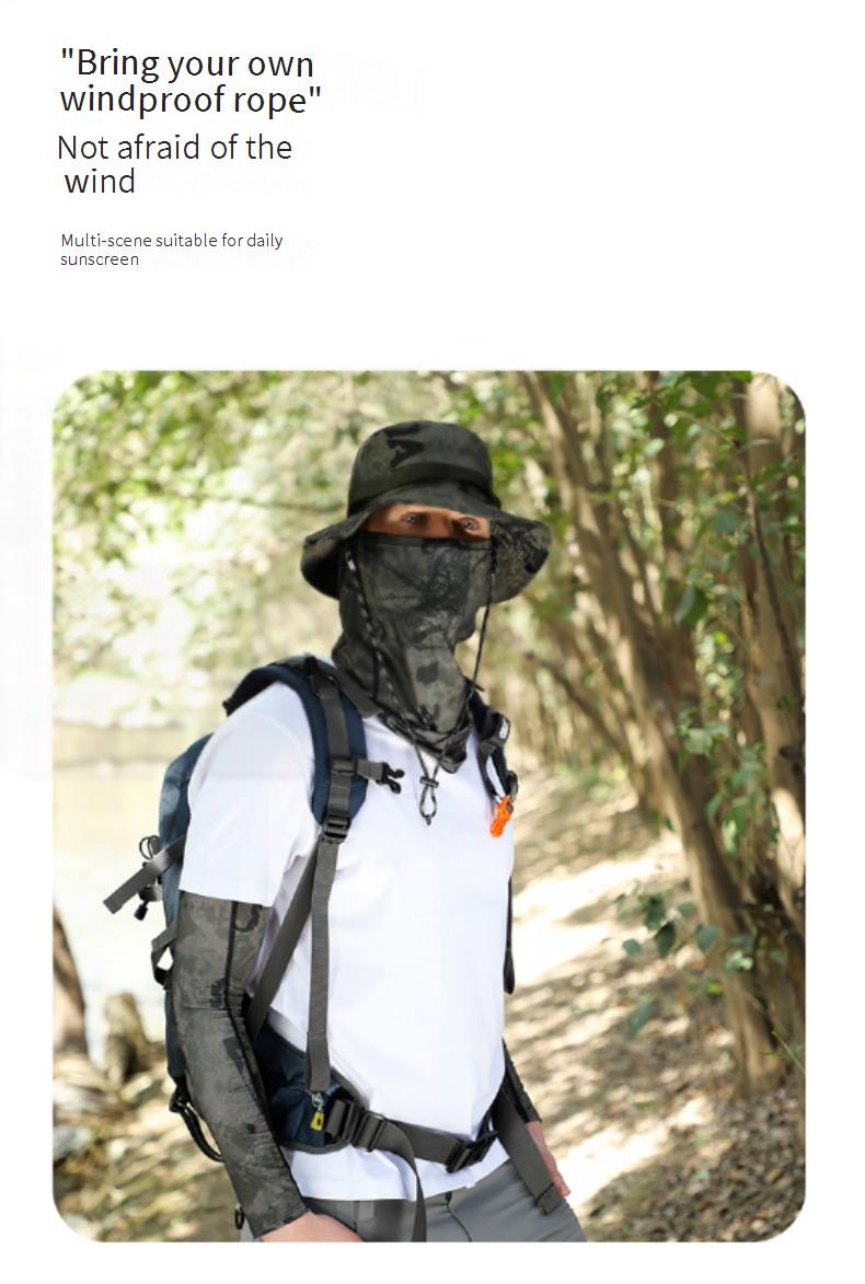 Outdoor Sun Protection Set - UPF 50+ Cooling Bucket Hat With Neck Cover & Arm Sleeves, Lightweight & Breathable For Hiking, Travel_voghion.com