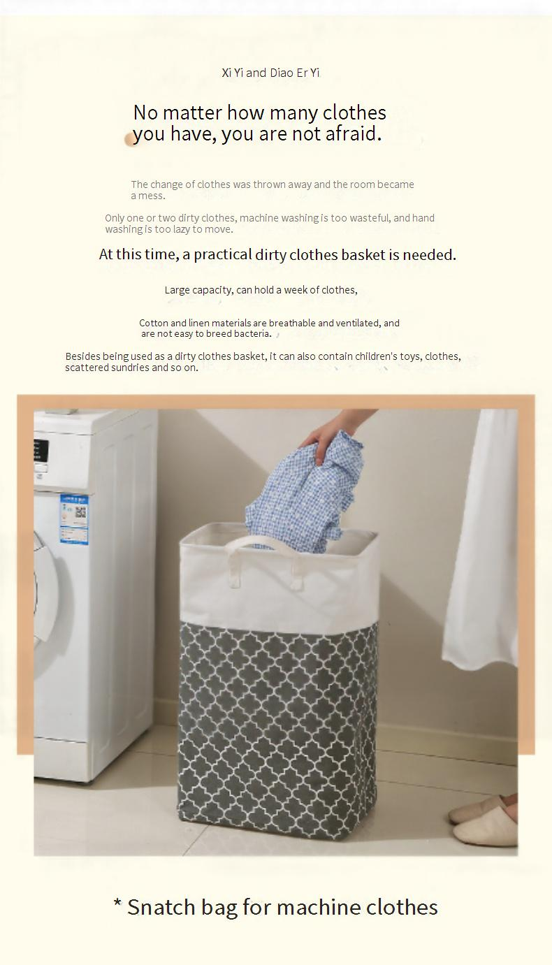 Large Foldable Laundry Hamper With Lid - Breathable Fabric Dirty Clothes Basket For Bathroom Bedroom & Laundry Room_voghion.com