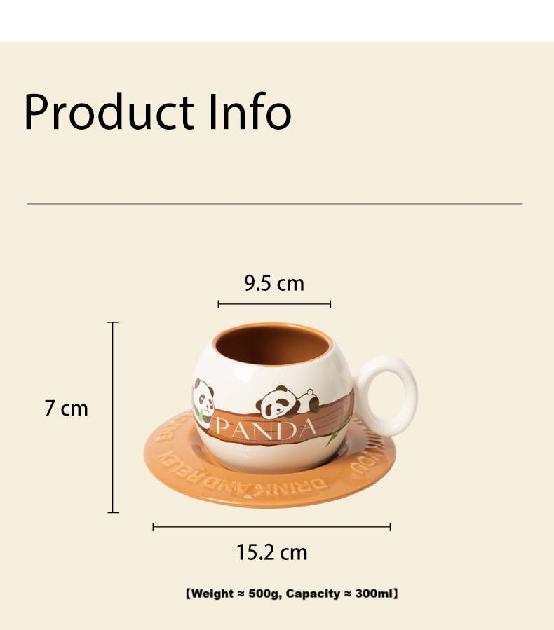 Tazza con fondo estraibile, tazza con fiore, regalo creativo per coppia, casa, con cucchiaio, latte, carino panda in ceramica, set di tazze da caffè e piattino_voghion.com