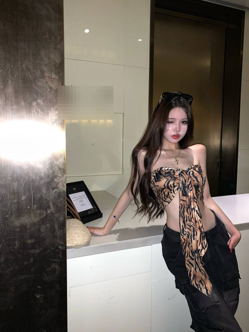 American Style Spicy Girl Leopard Print Backless Tube Vest Women Summer Sleeveless Chest Wrap Design Pure Desire Ribbon_voghion.com