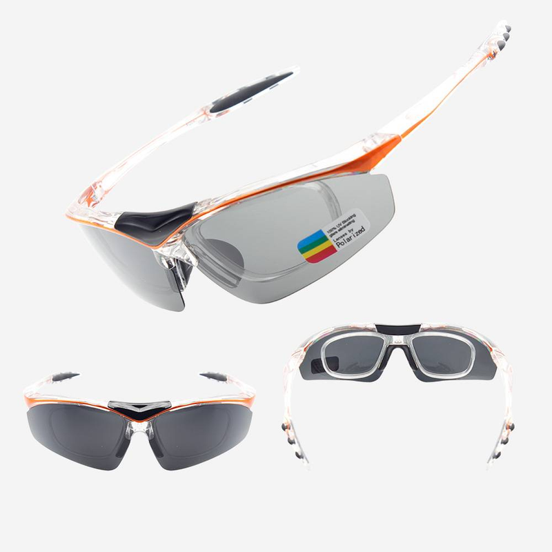 NOKO - Occhiali da ciclismo, occhiali da escursionismo polarizzati, set di lenti intercambiabili senza montatura, compatibili con occhiali miopi e occhiali da moto._voghion.com