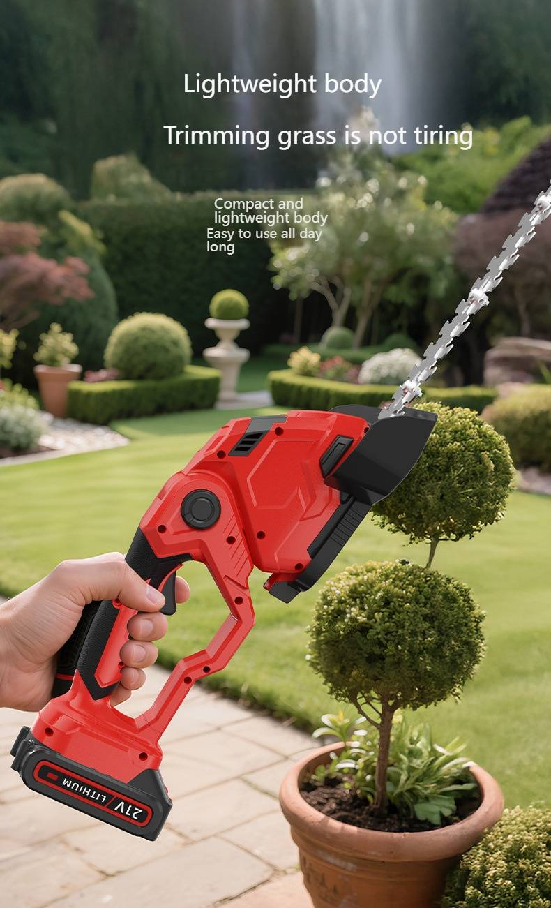 Cordless Lithium-Ion Mini Hedge Trimmer For Home Garden, Lightweight Electric Shrub Clipper With Rechargeable Battery, Quiet & Efficient Lawn Bush_voghion.com