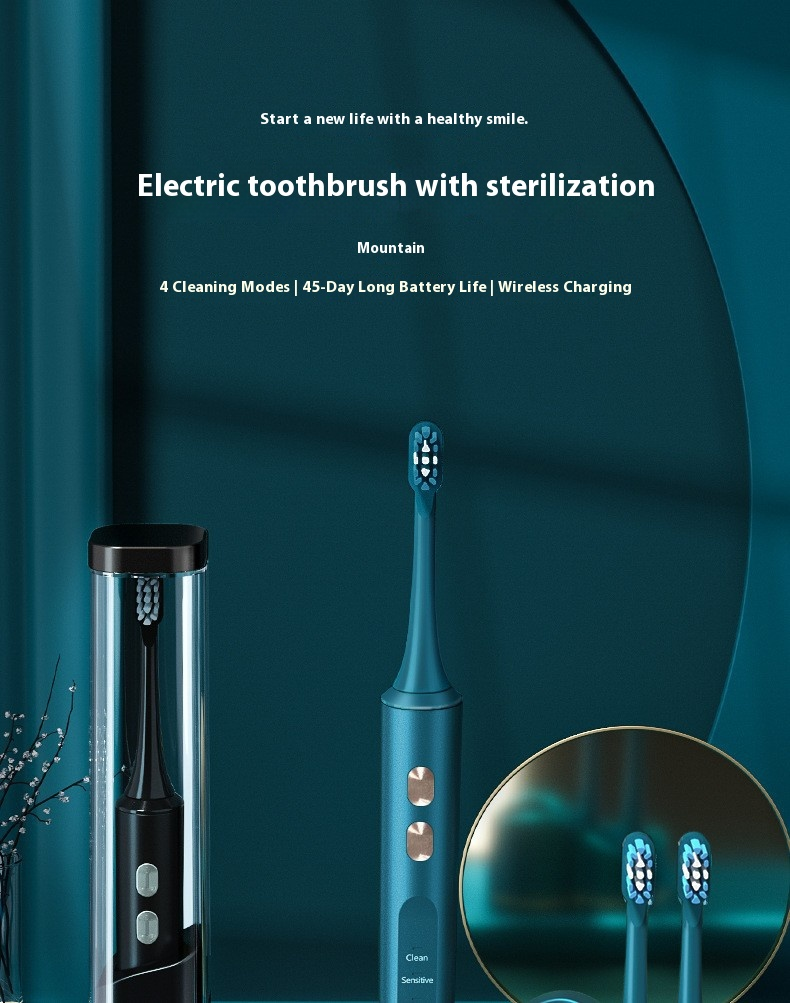 Smart UV Sanitizing Electric Toothbrush – 4 Modes, Magnetic Levitation Motor, 40,000 RPM, IPX7 Waterproof, Wireless Charging_voghion.com