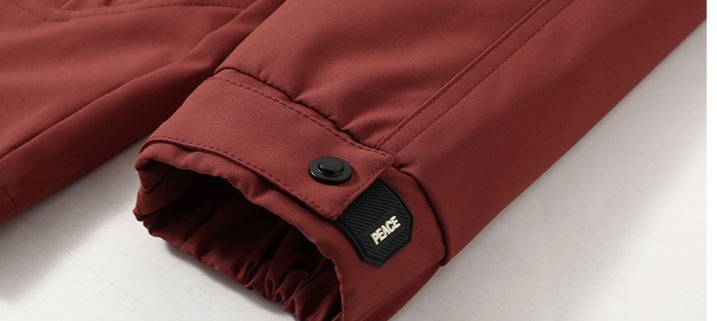 Detachable Hood Utility Jacket For Men – Lightweight & Water-Resistant Workwear Coat With Side Pockets (Black/Angola Red, 5XL-11XL)_voghion.com