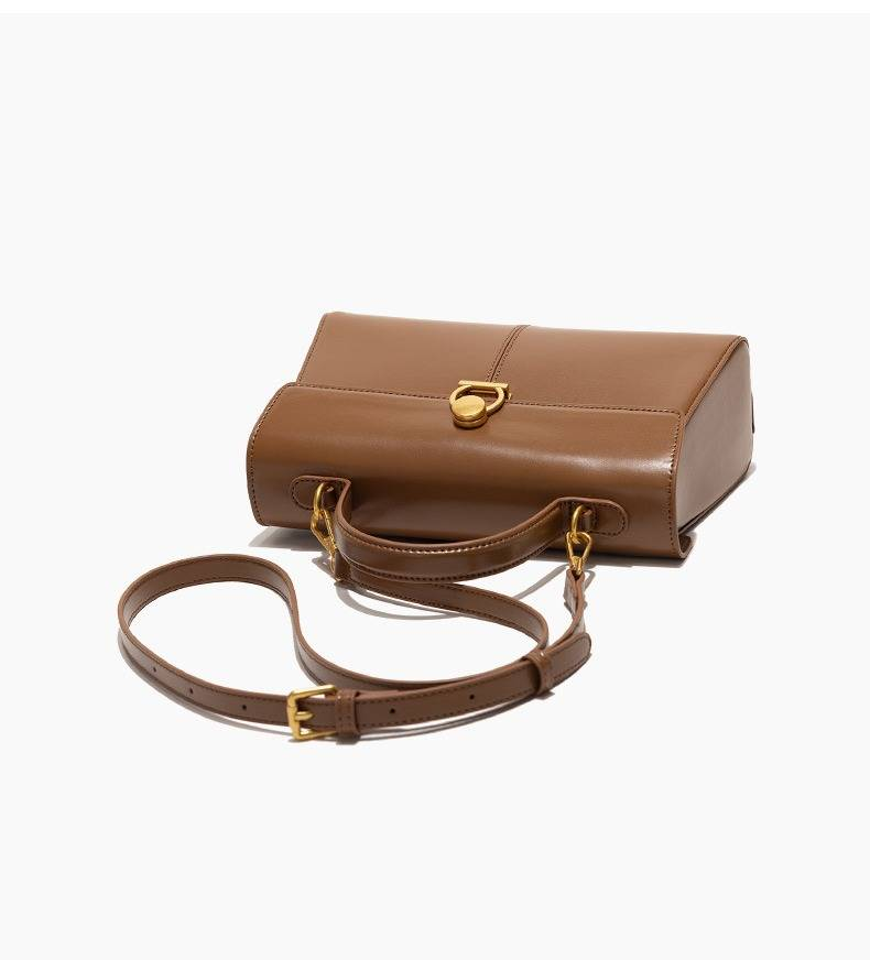 Vintage-inspirierte Handtasche aus PU-Leder für Damen – Stilvolle Umhänge- und Schultertasche mit Schlossverschluss, geräumigem Innenraum, in verschiedenen Farben erhältlich_voghion.com