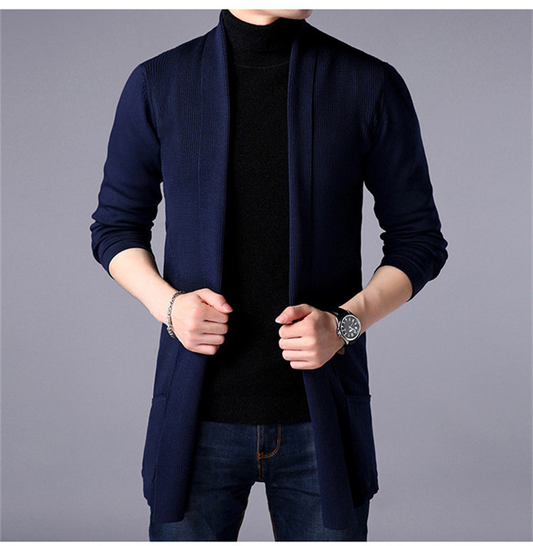 Lange Strickjacke für Herren – Übergroßer Taschenpullover | Minimalistischer Mantel für alle Jahreszeiten_voghion.com