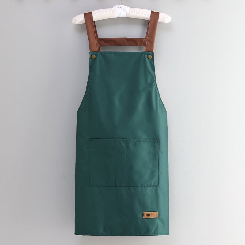 Racerback Strap Apron With Rivet Reinforced Shoulder Straps Leather Label Multi-functional Stain-resistant Oil-proof_voghion.com
