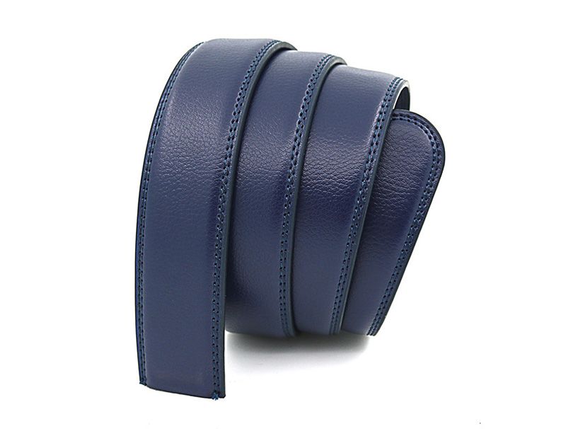HOT HIDUP Hochwertiger Echtleder-Automatikgürtel für Herren in Blau, nur Riemen ohne Schnalle, 3,5 cm breit_voghion.com