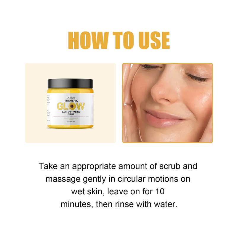 OUHOE Cúrcuma Skincare Refrescante, Limpeza, Hidratante, Controle de Óleo, Dessalinização de Linhas Finas, Firmeza,_voghion.com