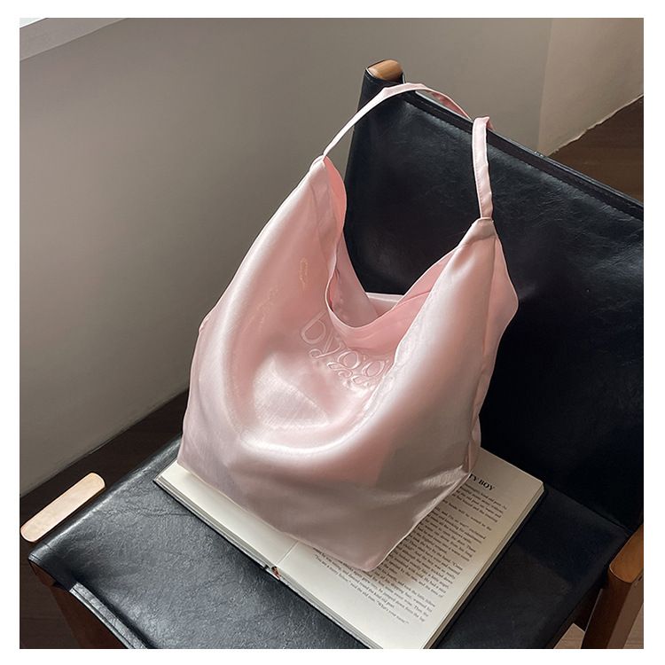 Sac à main coréen en soie double face pour femme, sac seau décontracté à bandoulière_voghion.com
