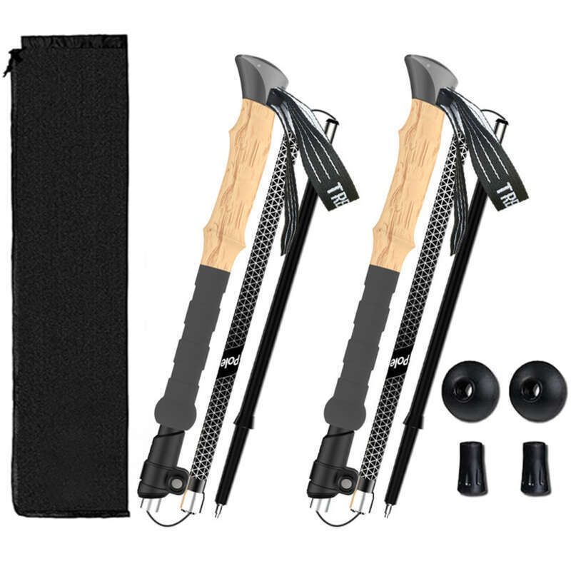 Professional Outdoor With 7075 Aluminum Alloy Telescopic Folding Handle, Anti Slip Walking Cane For Hiking_voghion.com