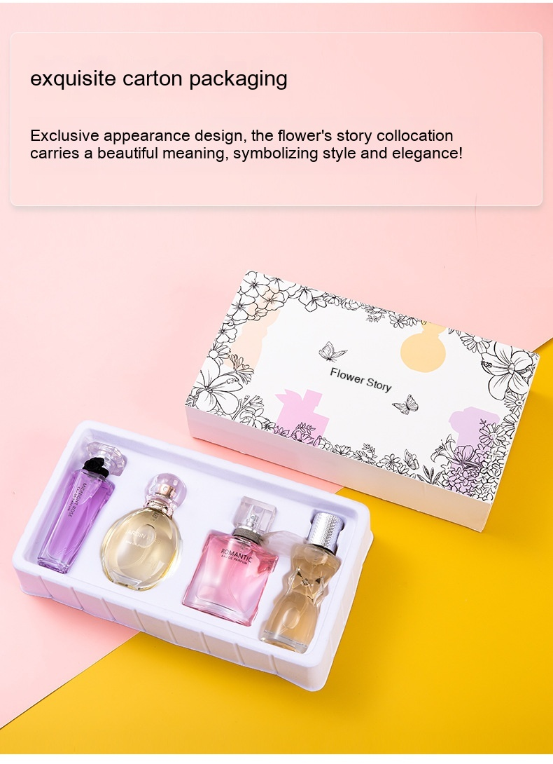 Neues Parfüm Flower Tale of Things Damenparfüm Vierteiliges Set Premium-Geschenkbox Mädchenduft Frisch und natürlich_voghion.com