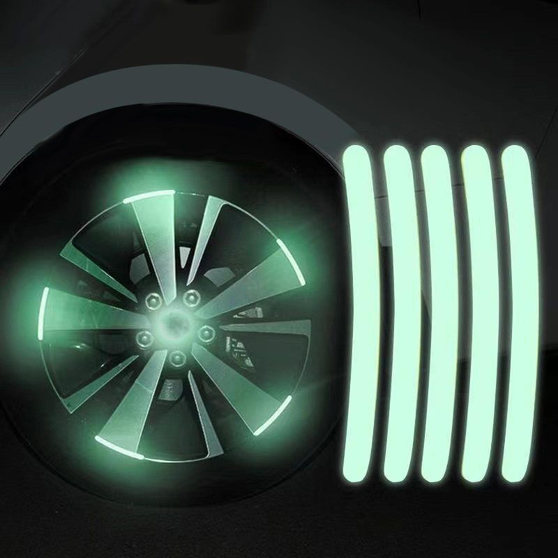 Adesivi fluorescenti per cerchi auto, mozzi ruota con avvertenze riflettenti, veicoli elettrici, motociclette, biciclette e_voghion.com