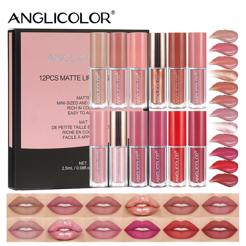 12 Colors Matte Liquid Lipstick Set - Waterproof, Long-Lasting, Non-Sticky Lip Gloss Kit (12 Shades Gift Box)_voghion.com