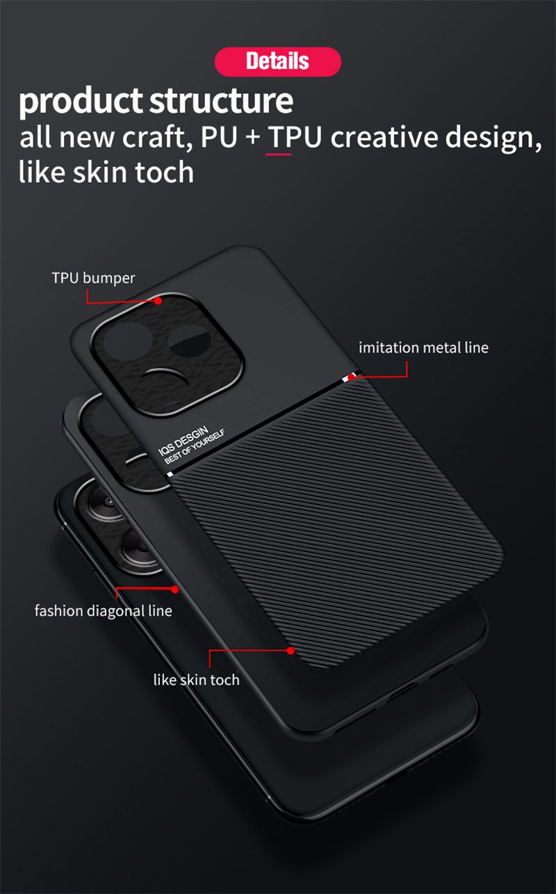Kestävä liukumaton kotelo Xiaomi Redmi 13 4G 13C Redmi 12 5G 12C:lle Suojaava auton suojus, magneettinen imukuppikiinnitys, Coque Fundas Capa_voghion.com