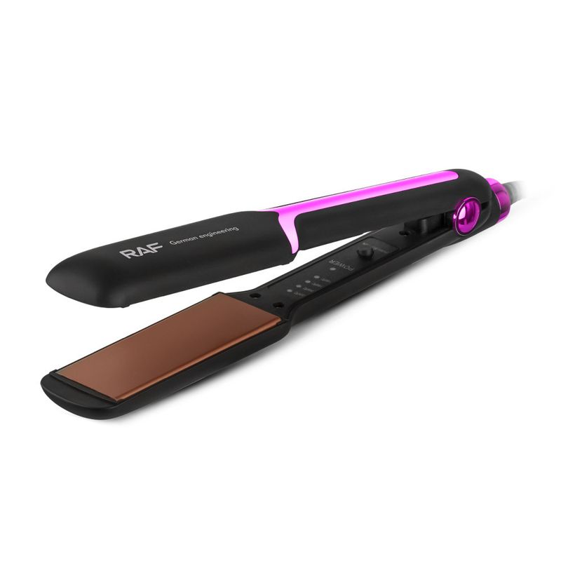 RAF Hair Straightener And Curler 2 In 1, Negative Ion Technology For Shiny Frizz-Free Hair, Ceramic Plates For Root Lifting & Volumizing, Dual Voltage For EU Travel_voghion.com