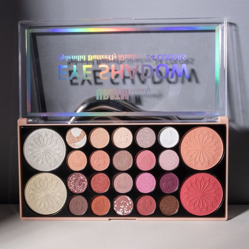 URATM 24-Color All-in-One Makeup Palette - Matte & Pearlescent Eyeshadows, Lipsticks, Blush & Contour - Professional Multi-Functional_voghion.com
