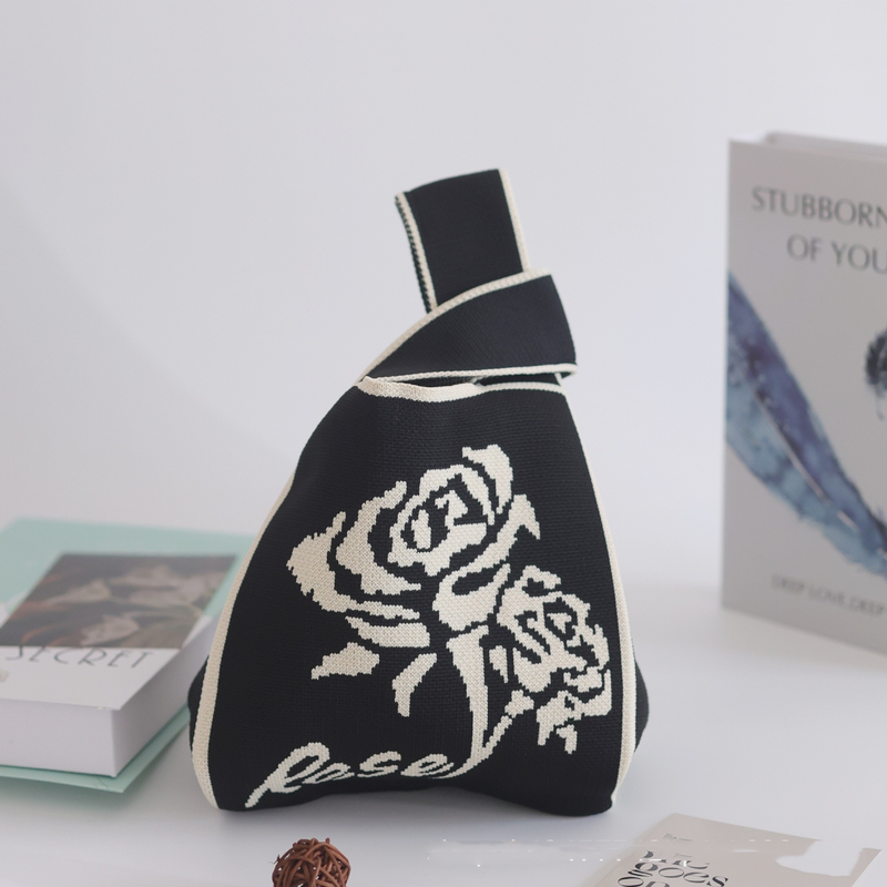 ins Panda Borsa a mano Borsa da donna Borsa in maglia Borsa a secchiello in lana con regalo a mano Borsa tote Borsa per il pranzo in scatola_voghion.com