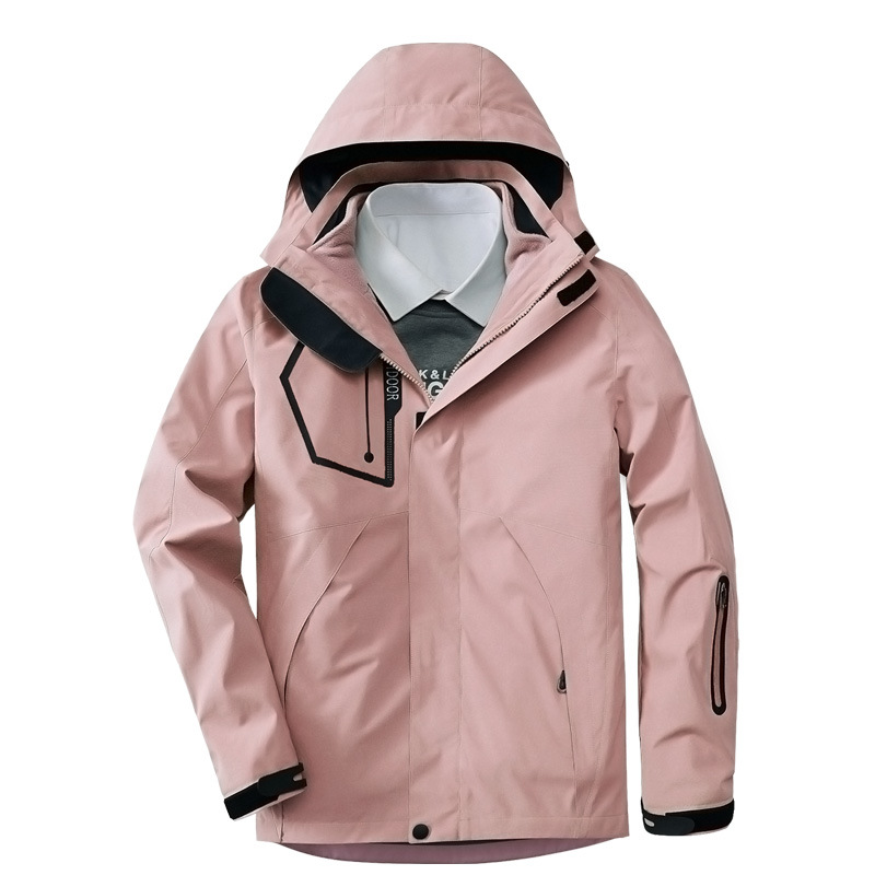 Women's Clothing outdoor two piece three in one jacket for men and women couple style windproof and warm mountaineering work clothes _voghion.com