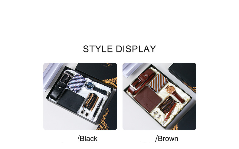 Herrenuhren Herren Business Uhr Gürtel Geldbörse Herrentag Souvenir Praktisches kleines Geschenk Valentinstag Geschenkset_voghion.com