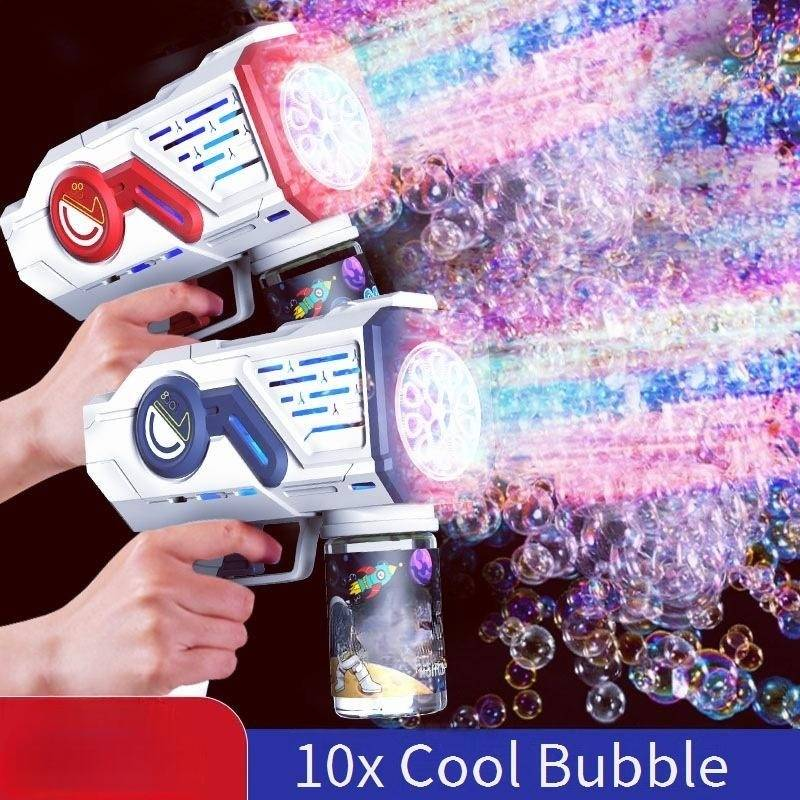 Automatic Bubble Gun With LED Lights Electric Bubble Blower Toy For Kids Outdoor Play Street Vendors_voghion.com