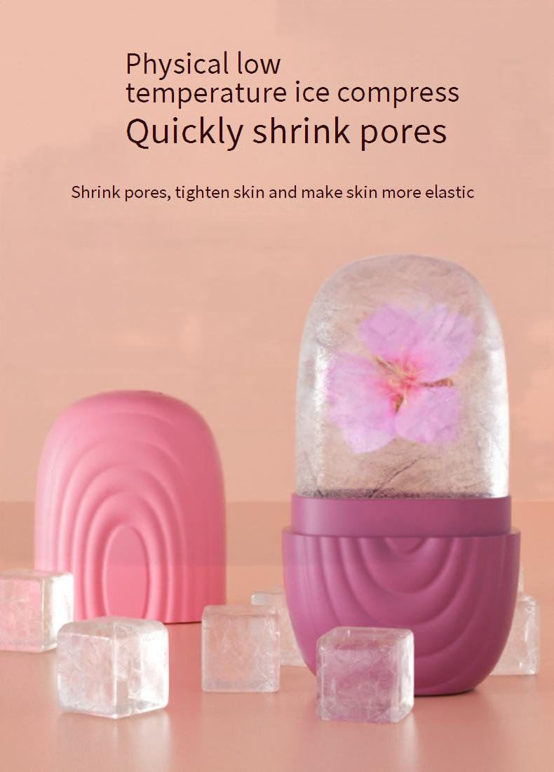 Make-up-Tools & Zubehör Make-up-Tool-Kits Silikon-Gesichtspackung Eiswürfelschale Schönheits-Eisform zum Entfernen von Schwellungen Eisroller Gesichts-Eispackung Massagewerkzeug Spot_voghion.com