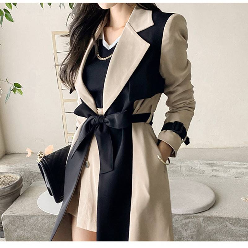 Cappotto lungo da donna con cintura in vita e temperamento da dea_voghion.com