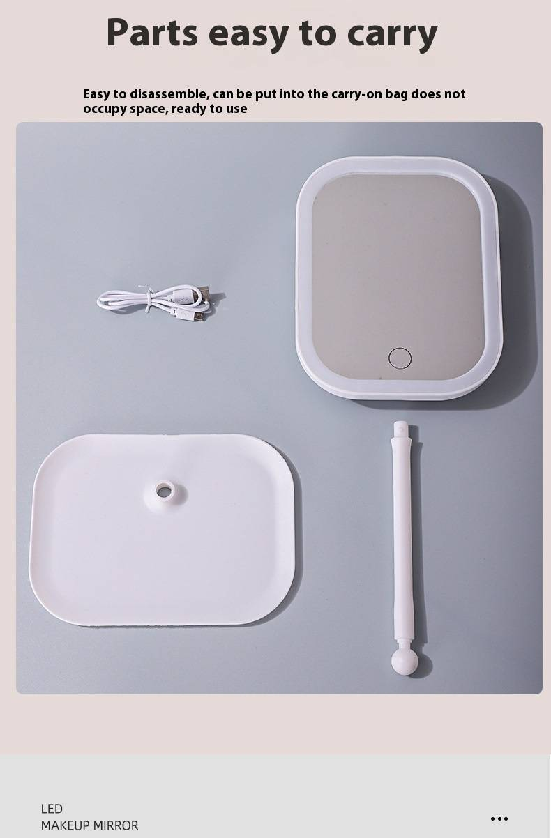 LED Makeup Mirror With 3 Color Modes - Adjustable Desktop Vanity Mirror With Touch Control_voghion.com