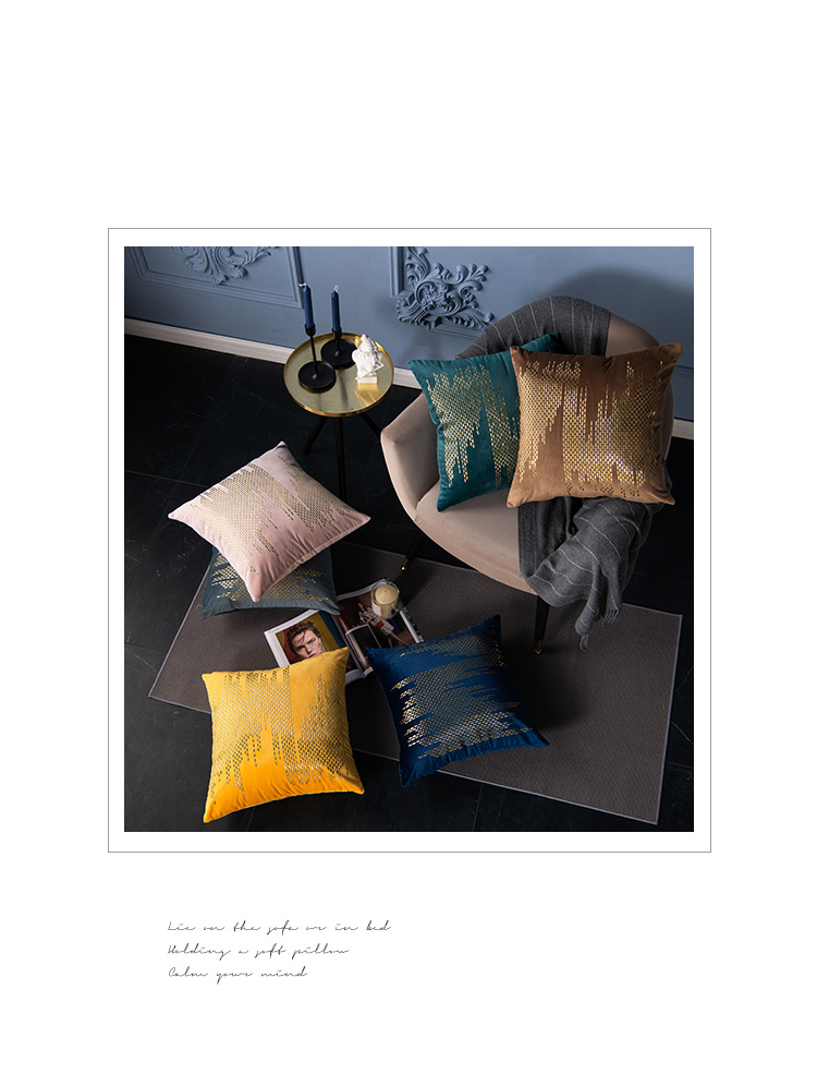 Samt-Kissenbezug mit Glitzer – 45 x 45 cm, luxuriöser Dekokissenbezug für Sofa, Bett und Auto – weicher Plüsch mit Füllung aus PP-Baumwolle (optional)_voghion.com