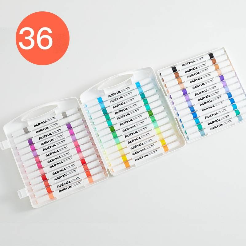 24-Color Dual-Tip Acrylic Paint Markers Set, Vibrant & Quick-Dry Art Markers For Kids & Adults, Ideal For Canvas, Rock, Wood, Ceramic_voghion.com