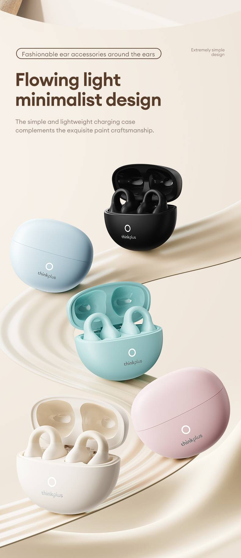 Fones de ouvido Bluetooth 5.4 Lenovo LP25 PRO com clipe de orelha, fone de ouvido esportivo sem fio, bateria de longa duração, redução de ruído, microfone HD para chamadas_voghion.com