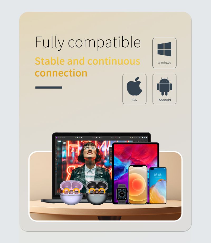 D3 Luminous Ear Clip Bluetooth Earphones Night Running Warning Fluorescent Light Orange Outdoor Safety Sports Wireless Dual Ear Open Type_voghion.com