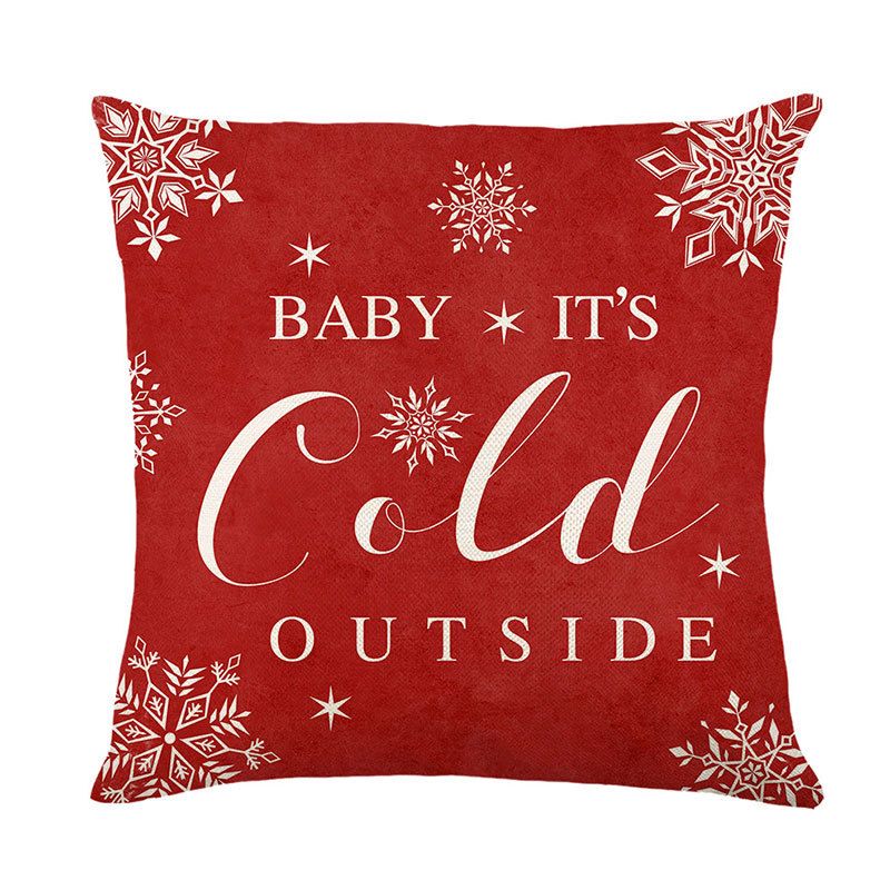 Housse de coussin de Noël, décoration de salon, ensemble de quatre pièces, housse de coussin pour canapé, oreiller de chambre à coucher_voghion.com