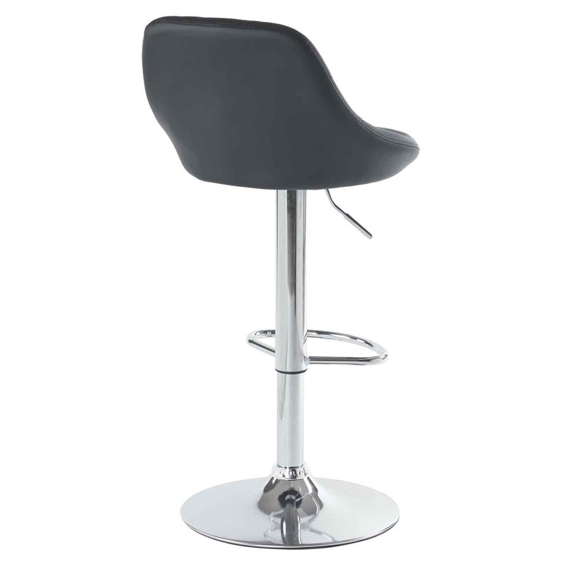 Lot de 2 tabourets de bar en cuir synthétique, hauteur réglable et pivotante, dossier confortable, pour la maison, le bureau, la cuisine ou le bar, noir_voghion.com