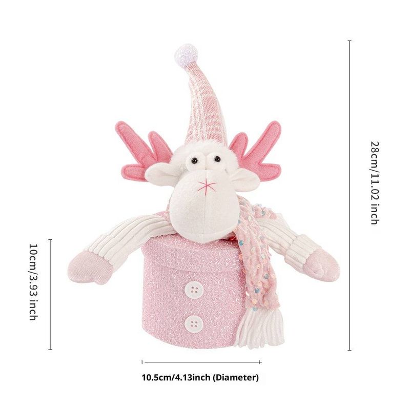 Glitter Christmas Gift Bags With Handle - Festive Pink Holiday Party Favor Pouches For Candy, Apples & Small Presents_voghion.com