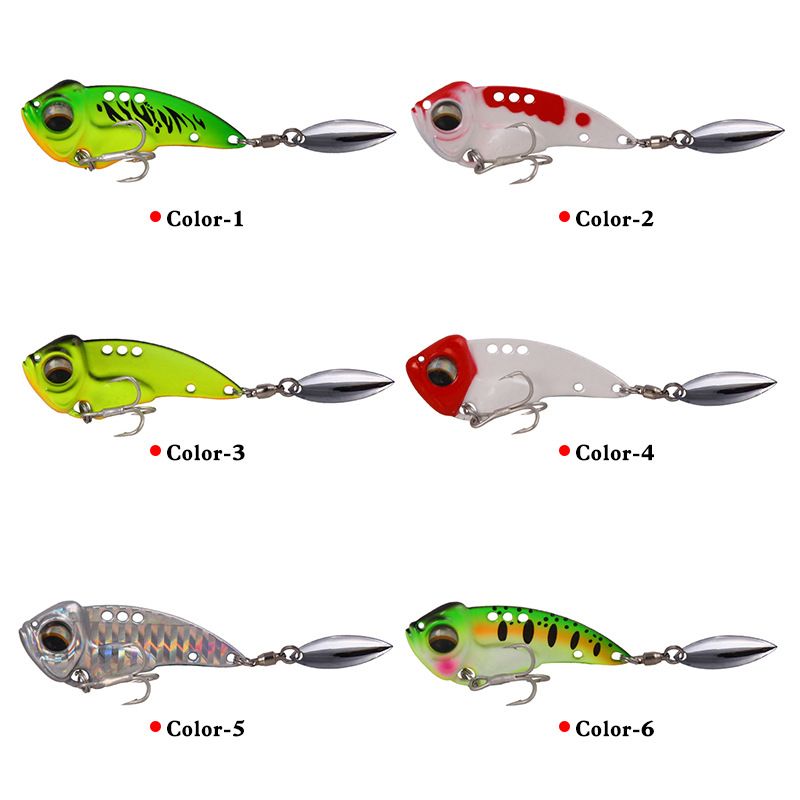 Vib Lure Bait Roterende Sequin Teasing Metal Fish Bait Vibrerende Harde Bait Bait Met Bloed Groef Haak Visgerei Producten_voghion.com