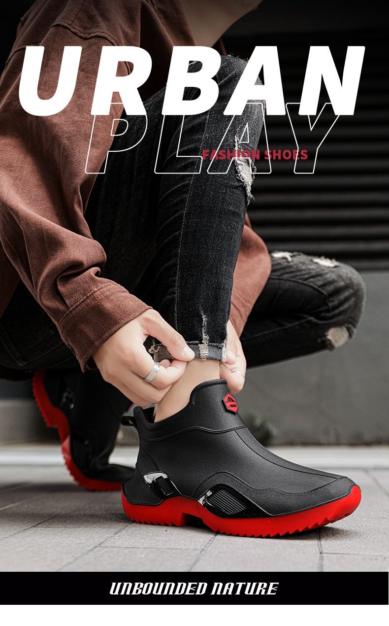 Sapatos de chuva casuais da moda estilo casal tamanhos 36-44_voghion.com