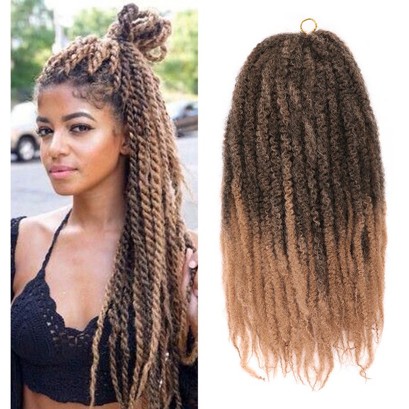 Marley Twist Braiding Hair 18 Inch Marley Twist Hair Twist Hair Afro Kinky Curly Crochet Hair Synthetic Marley Hair Extensions_voghion.com
