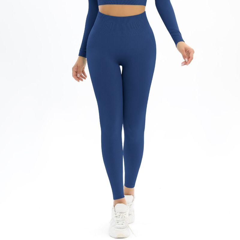 New Peach Seamless Solid Color Jacquard Yoga Waist High Elastic Tight Sports Running Fitness Pants_voghion.com
