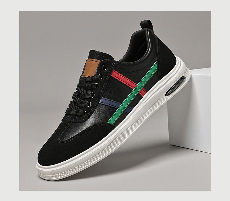 Zapatos deportivos casuales de piel para hombre, de punta redonda, estilo beatoria, para estudiantes, para correr, blancos para niños._voghion.com