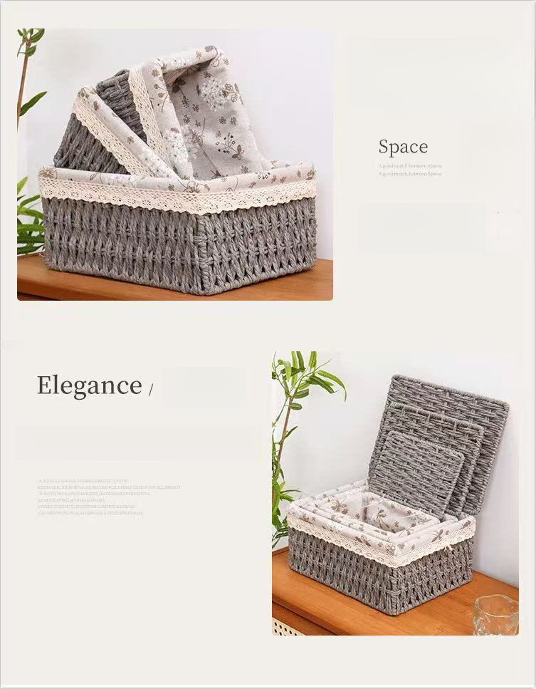 Storage Box, Desktop Cosmetics, Snacks, Miscellaneous Items, Coffee Table, Toys, Keys, Woven Storage, Living Room_voghion.com