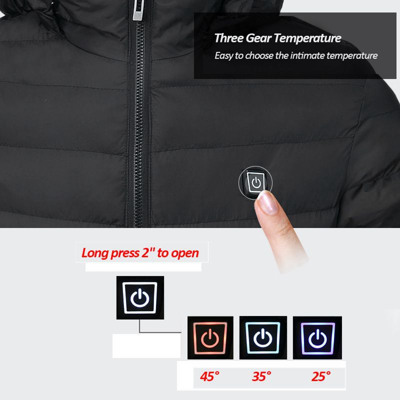 2/4/9 stk opvarmet tøj vinter smart opvarmning bomuldstøj USB-opladning varmt bomuldstøj herrejakke på lager_voghion.com