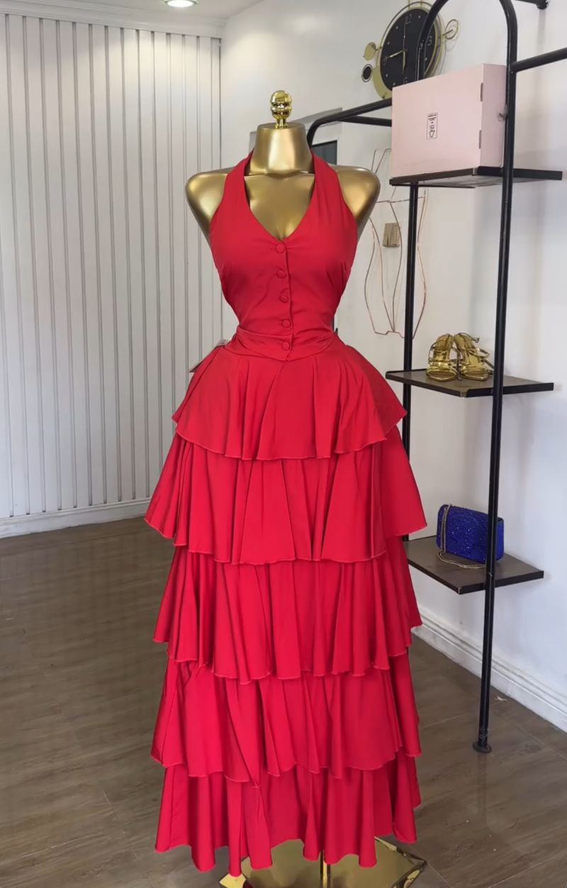 Vêtements pour femmes d'été, nouvelle collection douce et fraîche, gilet à col licou, jupe taille haute, costume deux pièces_voghion.com