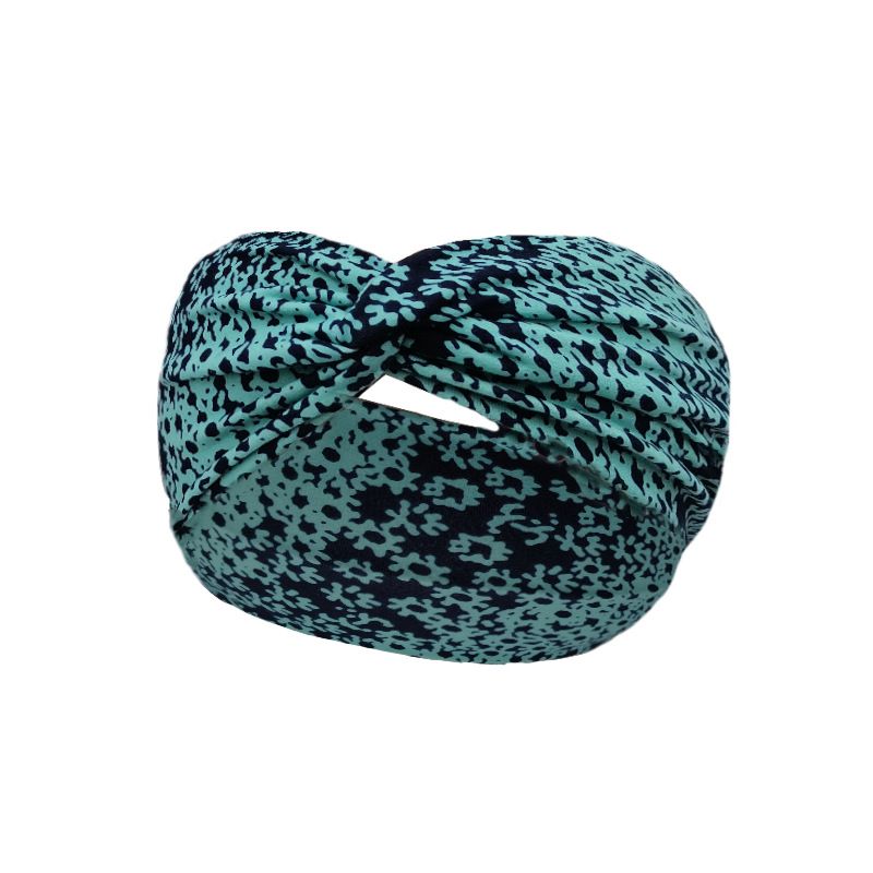 Sport elastici minimalisti primaverili con accessori per capelli floreali stampati e tinti con bordi larghi, fascia per la corsa yoga_voghion.com