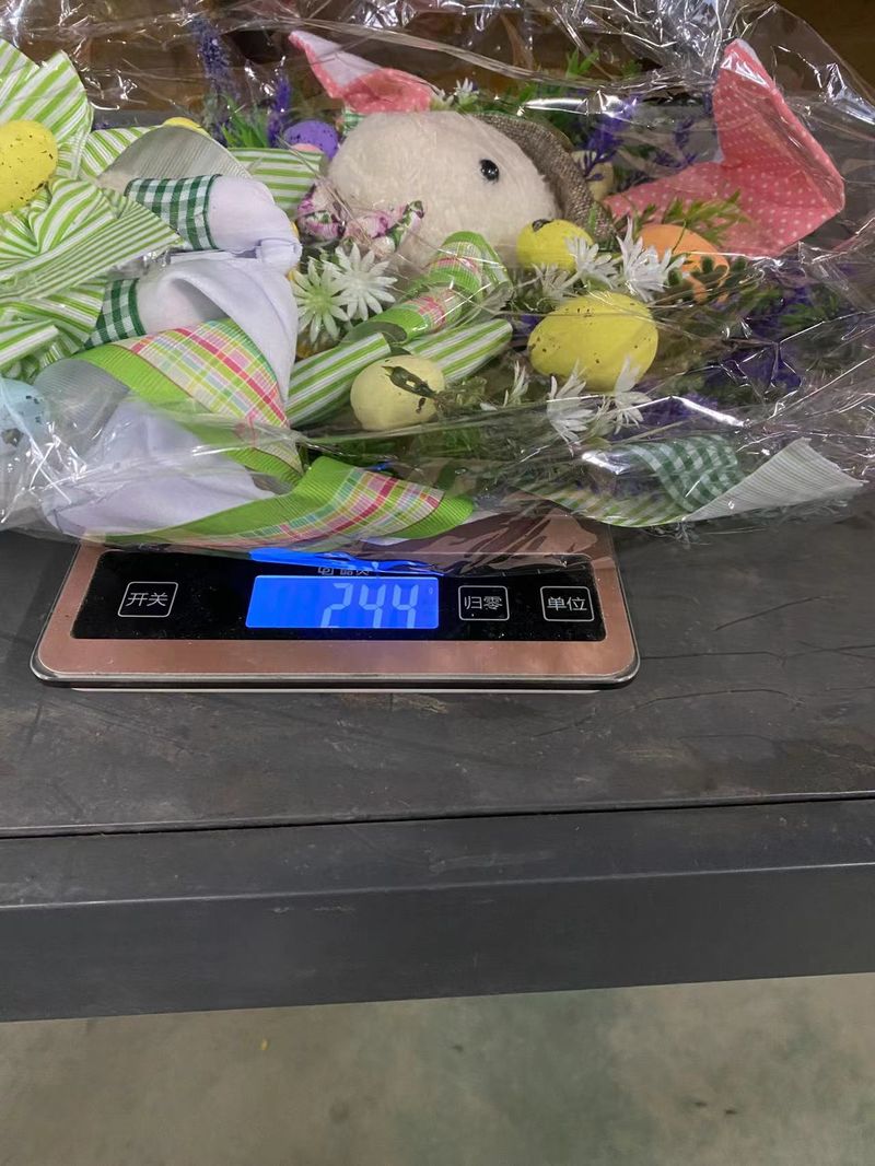 Easter Rabbit Decorative Wreath Pendant Easter Cartoon Theme Simulated Plant Door Hanging Decoration_voghion.com